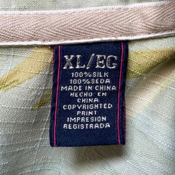 Jamaica Jaxx Island Outfitters Men’s  100% Silk Green Hawaiian Shirt Size XL - Picture 3 of 7